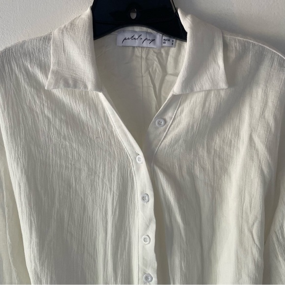 Petal + Pup Becky Playsuit White Button Front Long Sleeve Romper 37421 - Picture 5 of 10